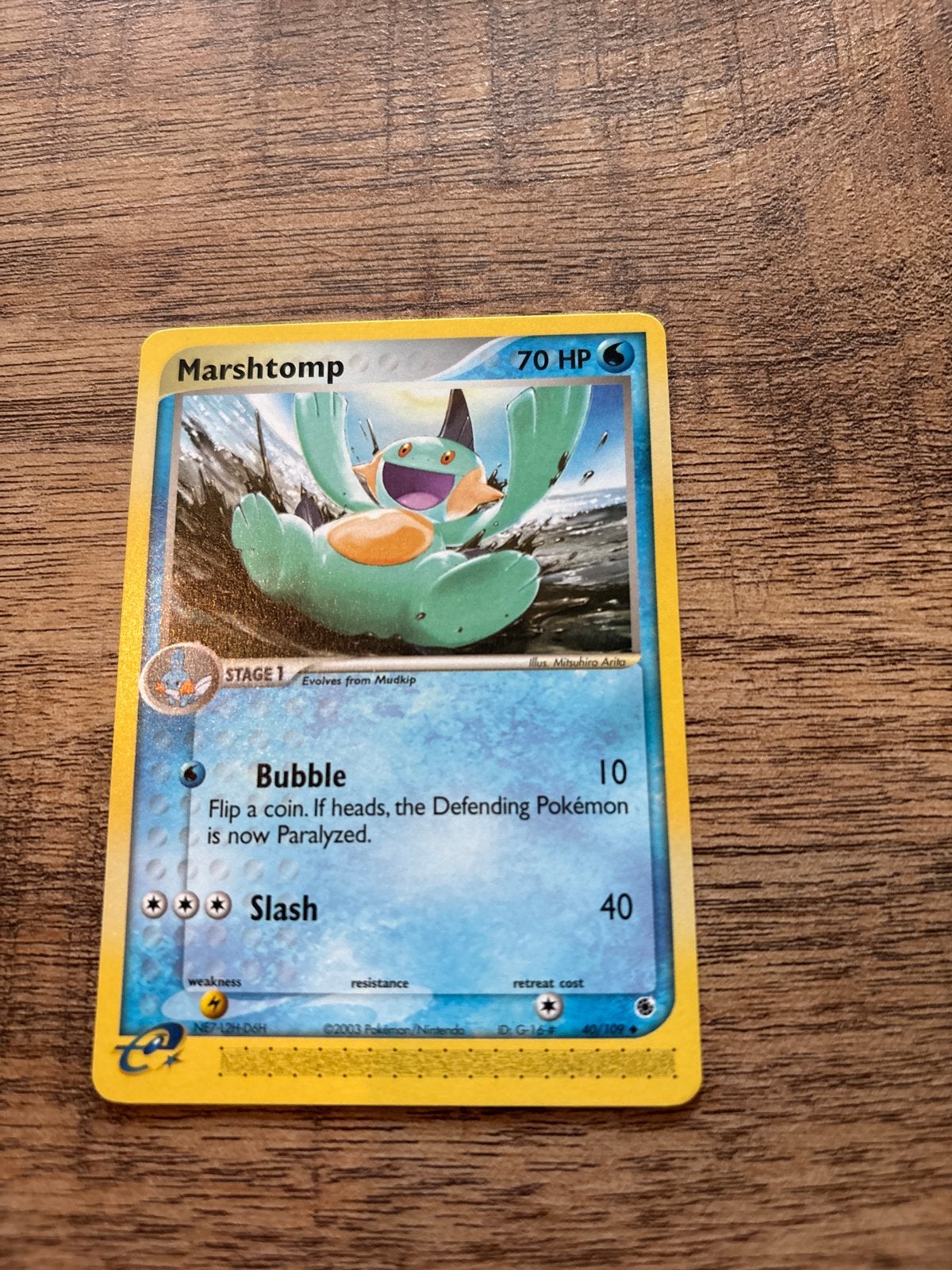 Pokémon Kaart Marshtomp 70 HP - Stage 1 (2003), Ophalen of Verzenden, Gebruikt, Losse kaart