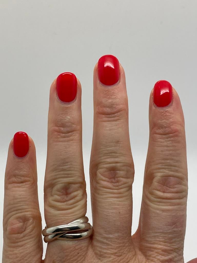 D752 Prachtige zilveren trinity ring maat 18, Sieraden, Tassen en Uiterlijk, Ringen, 18 tot 19, Ophalen of Verzenden, X, Dame