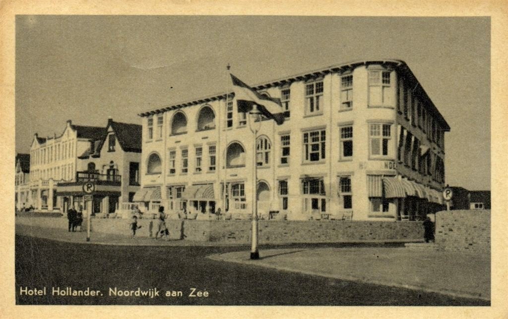 Hotel Hollander. Noordwijk aan Zee - 1954 gelopen, Ophalen of Verzenden, 1940 tot 1960, Gelopen, Zuid-Holland