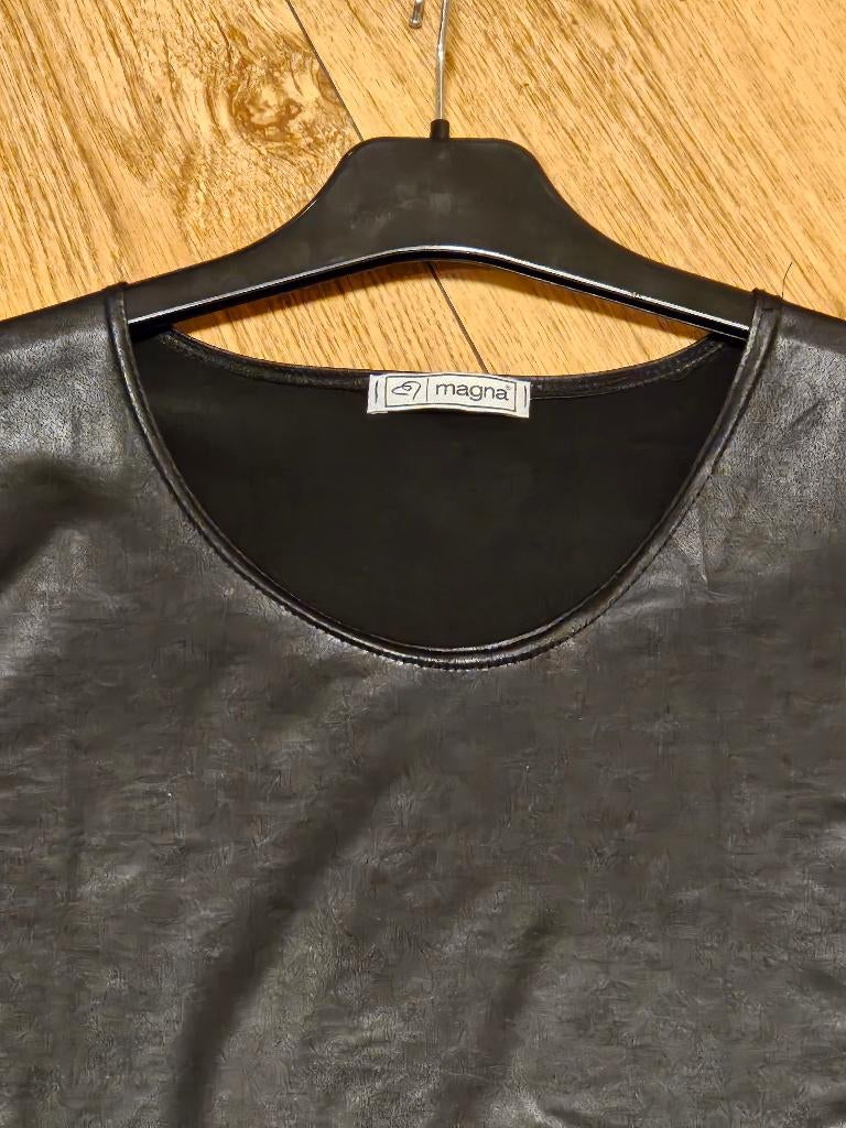 A-lijn leatherlook tuniek Magna 44-46 incl verzend, Verzenden, Zwart, Maat 42/44 (L), Nieuw
