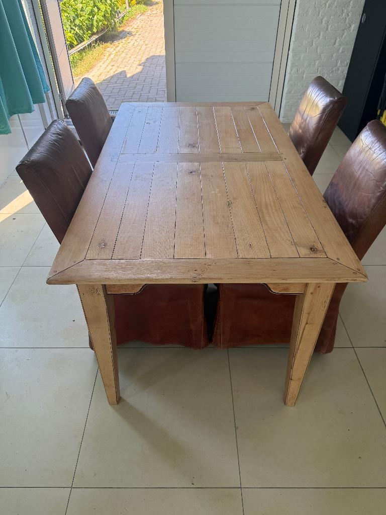 eettafel met 4 stoelen, Huis en Inrichting, Tafels | Eettafels, Ophalen, Gebruikt, 100 tot 150 cm, 50 tot 100 cm