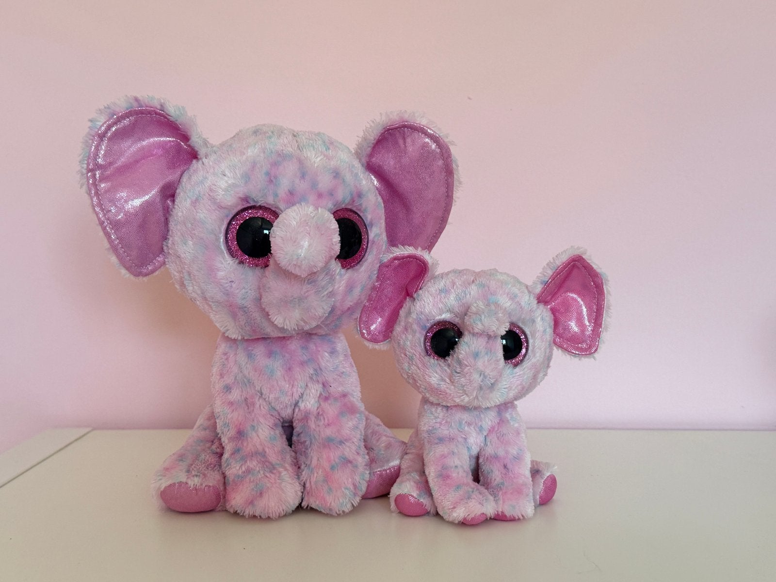Ty Beanie Boo Olifant Knuffel - Roze en Paars, Gebruikt, Ophalen of Verzenden, Met label, Roze