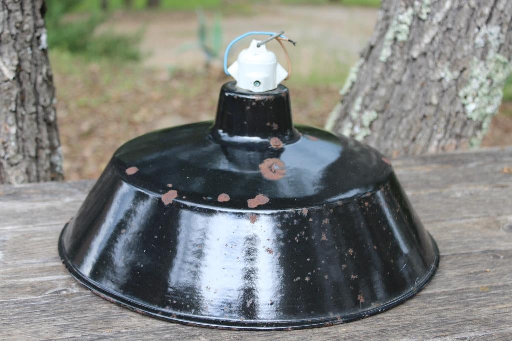 Brocante - Franse industriële lamp!, Ophalen of Verzenden, Gebruikt, Overige materialen, Industrieel