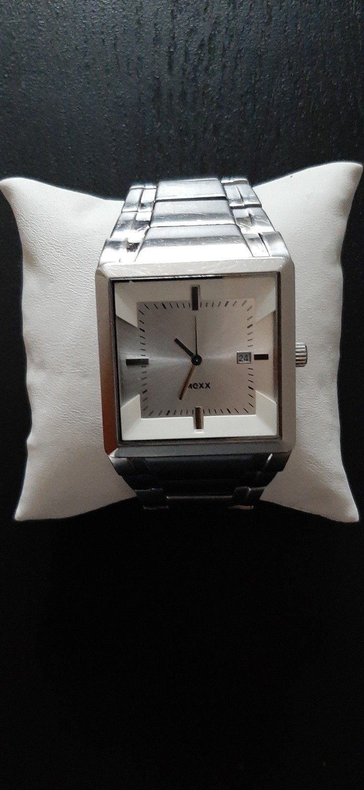 Mooi Mexx herenhorloge, zilverkleurig met datum, Overige merken, Staal, Gebruikt, Staal