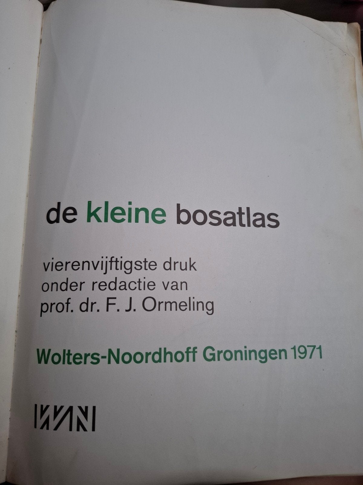 De Kleine Bosatlas - Wolters-Noordhoff Groningen 1971, Gelezen, Bosatlas, Ophalen of Verzenden, F. J. Ormeling
