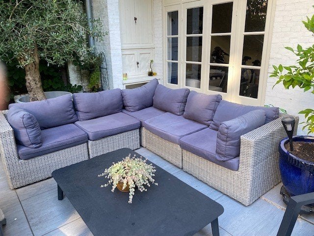loungeset, Tuin en Terras, Ophalen, 5 zitplaatsen, Kunststof, Gebruikt