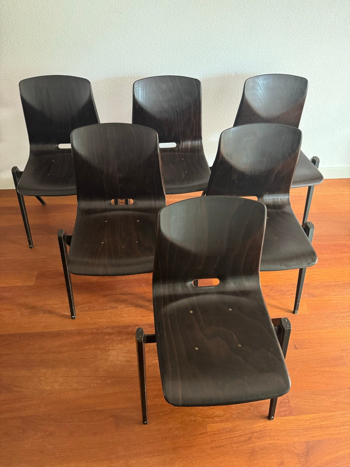 Galvanitas S22 stoelen dutch vintage- 4 , 6 of 8 stuks, Huis en Inrichting, Ophalen, Gebruikt, Galvanitas, Bruin