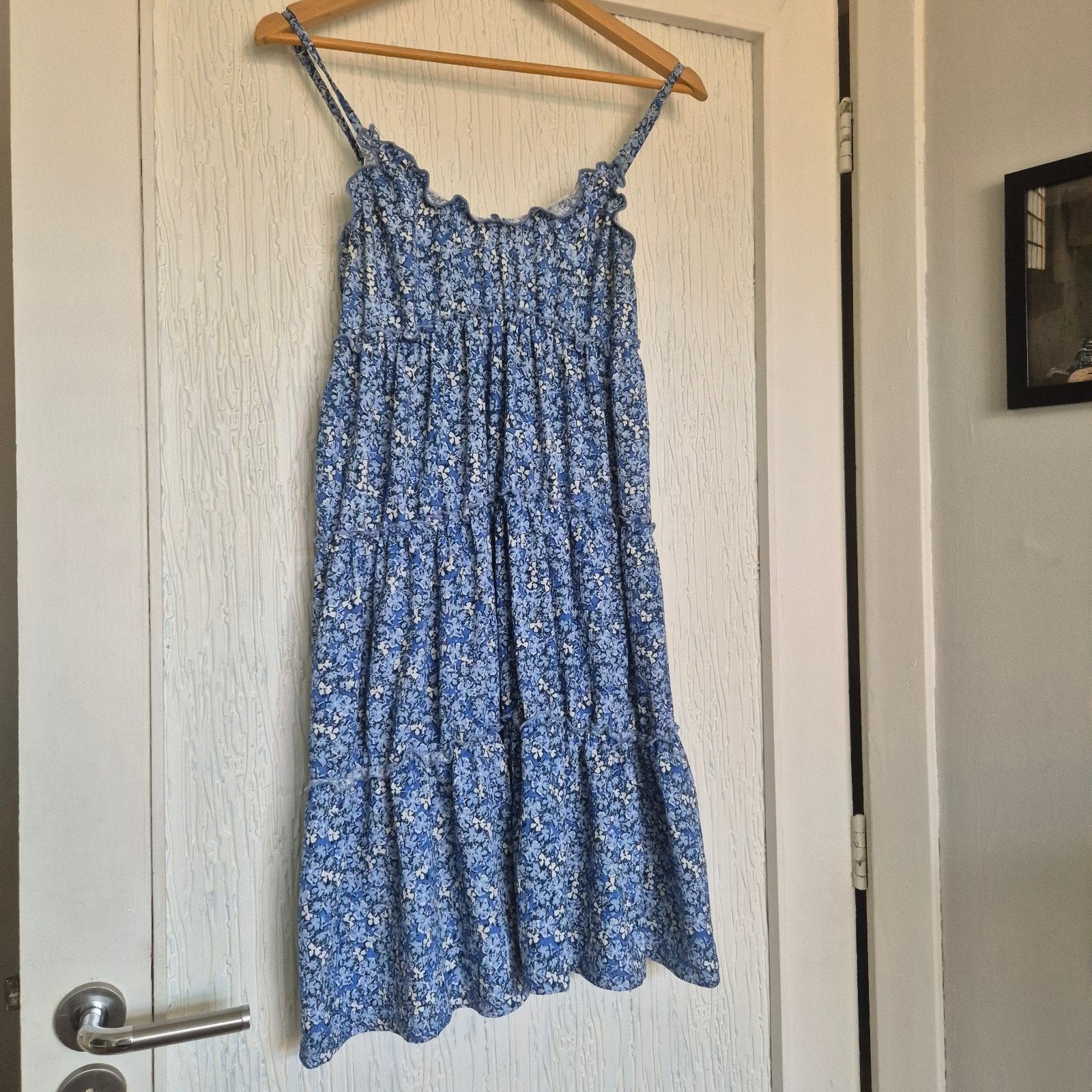 Blauw Clockhouse Zomerjurkje XL | Luchtig Bloemenjurk, Blauw, Maat 46/48 (XL) of groter, Ophalen of Verzenden, Zo goed als nieuw