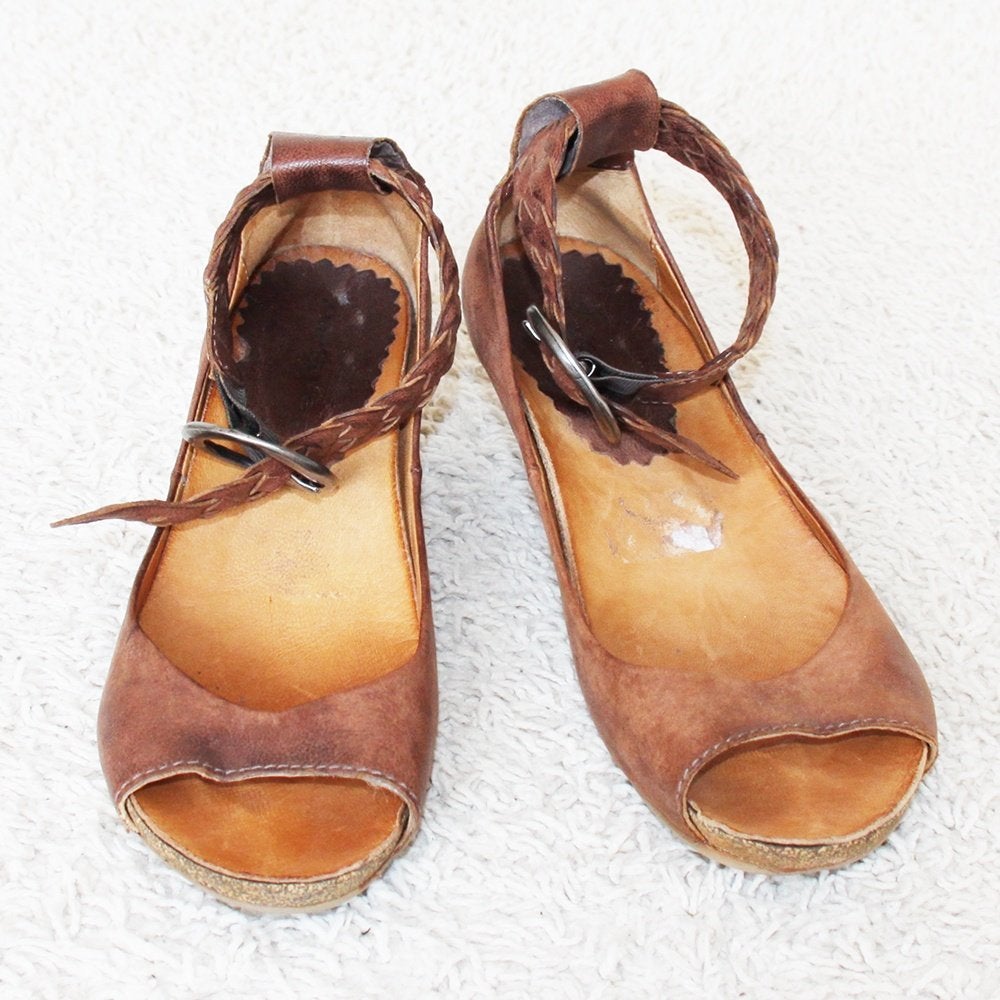 Mooie Vintage Leren Airstep Sandalen s15 (Maat 40) € 30,-, Bruin, Airstep, Zo goed als nieuw, Sandalen of Muiltjes