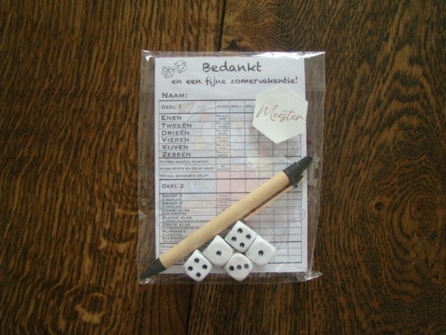 Bedankje voor de meester: YAHTZEE helemaal compleet!, Hobby en Vrije tijd, Ophalen of Verzenden, Nieuw, Overige typen, Overige