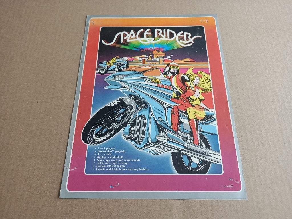 Flyer/ Folder: Atari Space Riders (1978) Flipperkast, Gebruikt, Verzenden, Elektronisch, Williams