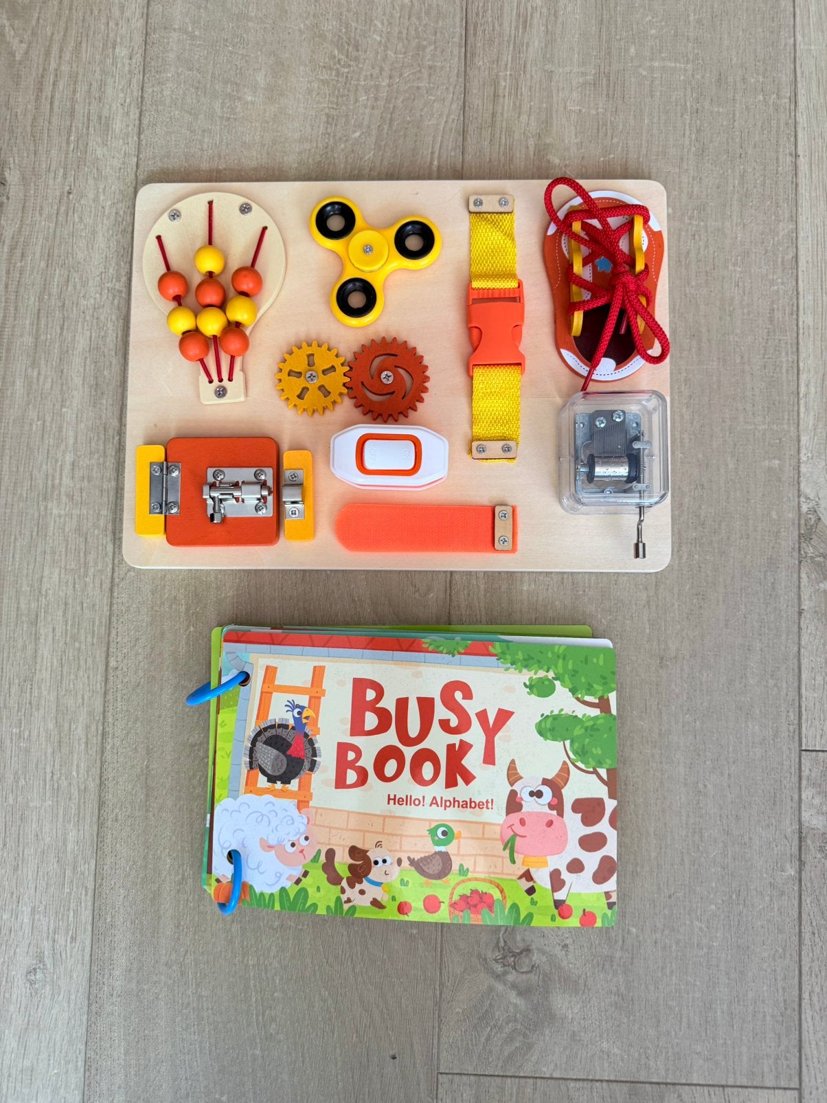 Montessori Activiteitenset – Busy Board + Busy Book — Nieuw, Ophalen of Verzenden, Nieuw, Ontdekken, Met geluid