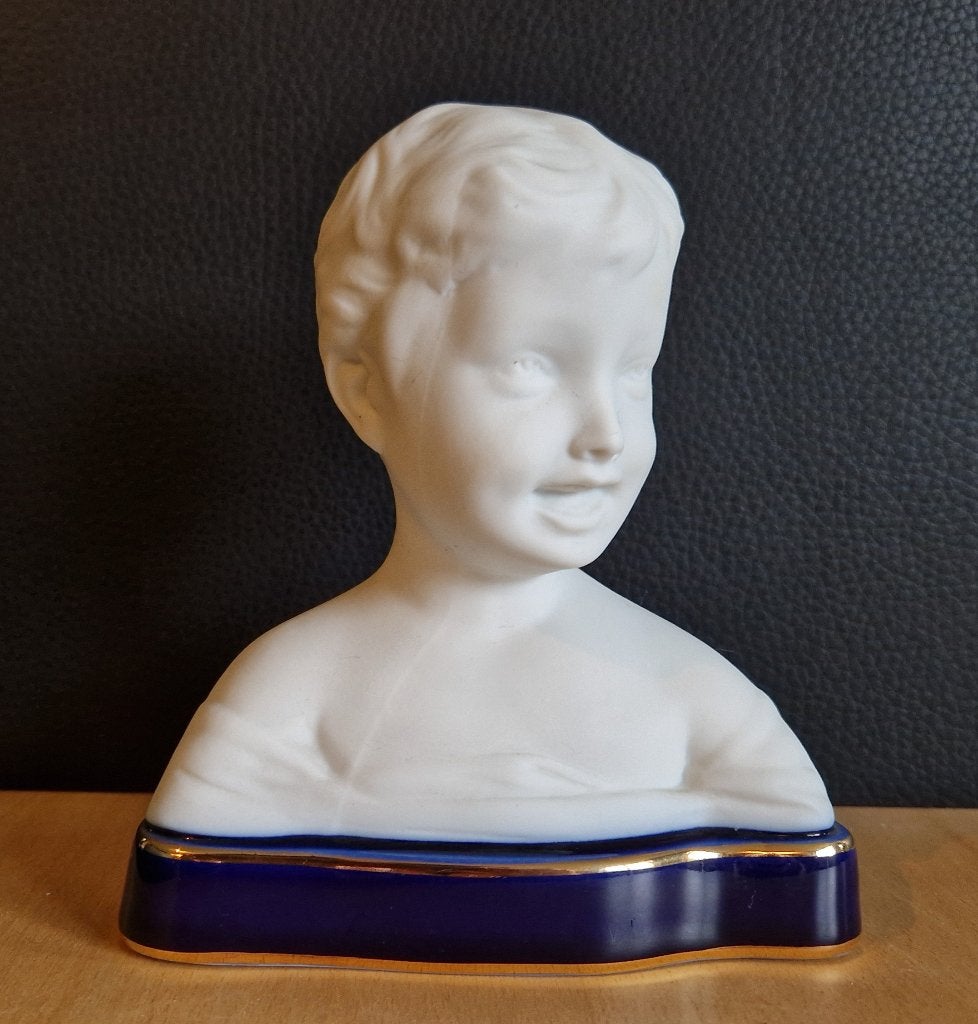 Antieke '30 Tharaud Limoges porcelein buste van jongetje, Antiek en Kunst, Ophalen of Verzenden