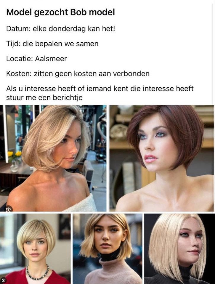 Model gezocht bob