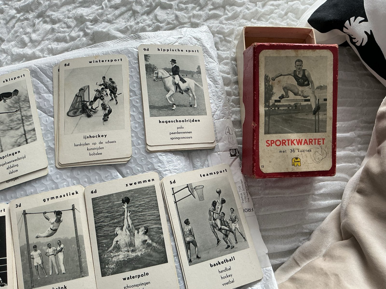 Vintage Sportkwartet Jumbo met 36 kaarten, Hobby en Vrije tijd, Gezelschapsspellen | Kaartspellen, Gebruikt, Drie of vier spelers