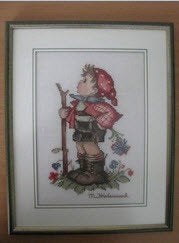 3 mooi geborduurde schilderijtjes met Hummeltjes, Minder dan 50 cm, Ophalen of Verzenden, Zo goed als nieuw, Schilderij