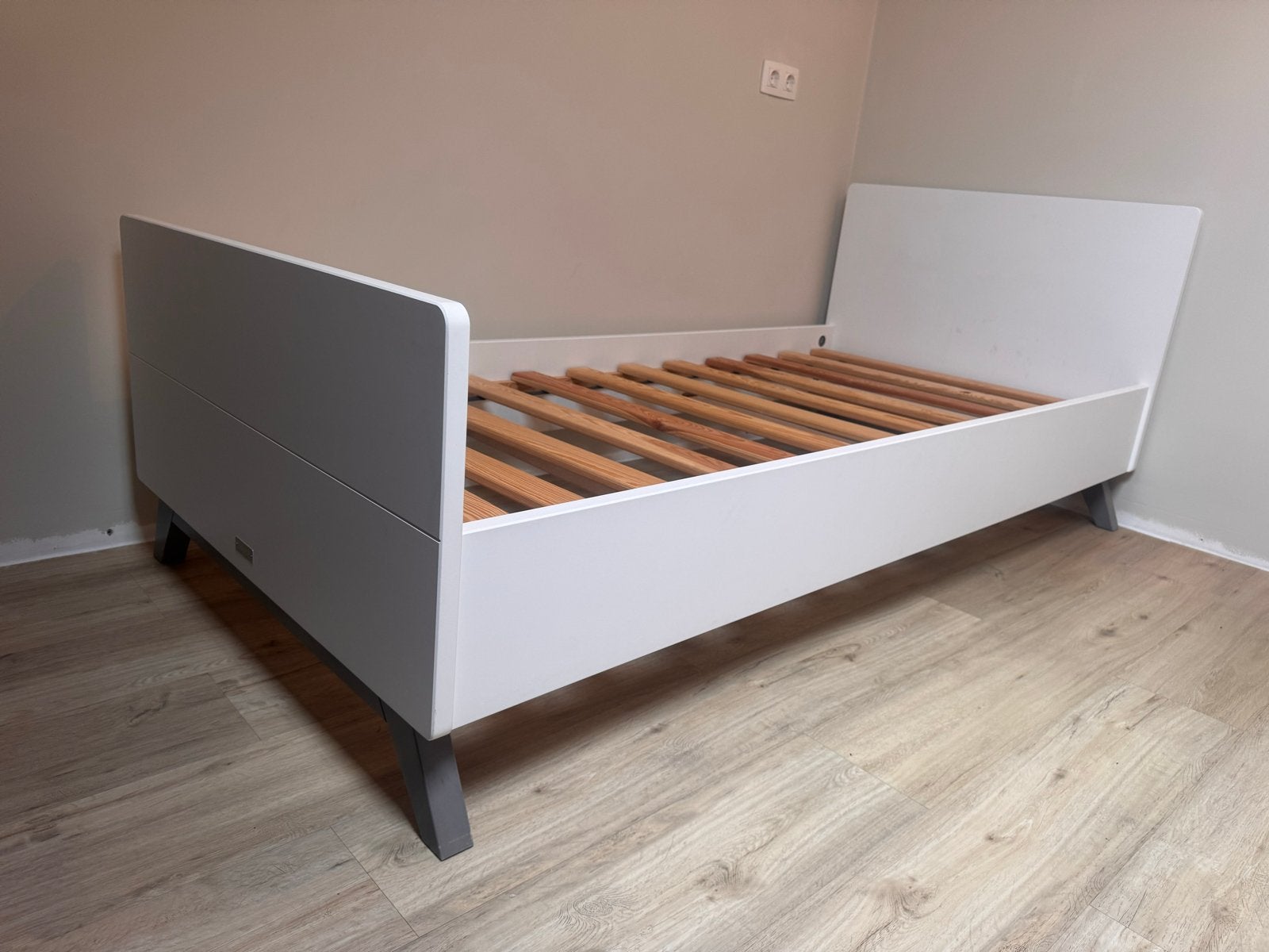 Bobita Eenpersoonsbed met lattenbodem en matras, Huis en Inrichting, 90 cm, Eenpersoons, Wit, Ophalen of Verzenden