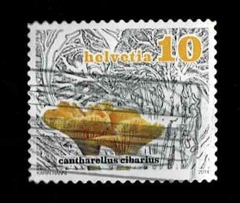 postzegel 2338 Zwitserland paddenstoel Hanenkam, Ophalen of Verzenden, Gestempeld