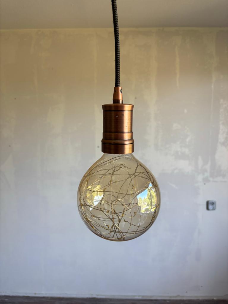 Calex Edison LED lampen met koperen fittingen (2 stuks), Ophalen, Zo goed als nieuw, Glas, 75 cm of meer