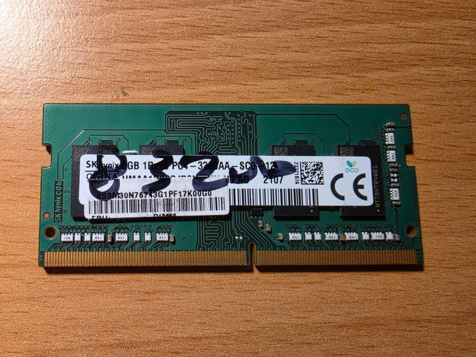 SK Hynix 8GB DDR4 3200mhz Laptop RAM (HMA81GS6CJR8N-VK), Gebruikt, DDR4, 8 GB, Ophalen of Verzenden