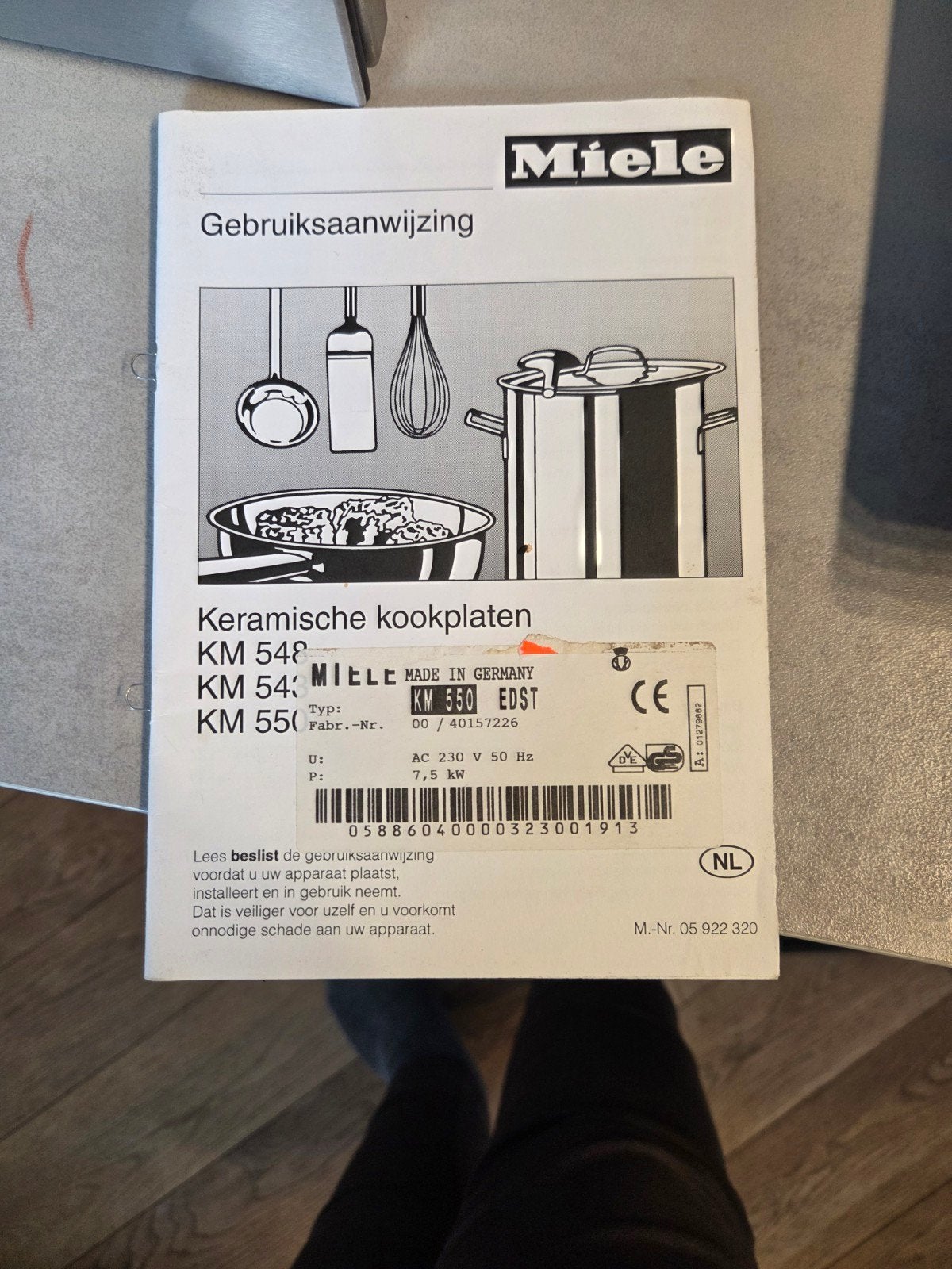 Keramische kookplaat Miele, Ophalen, Gebruikt, Keramisch, 4 kookzones