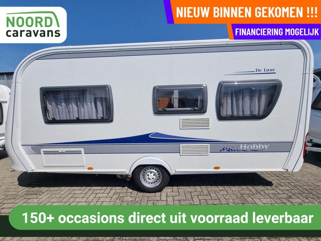 HOBBY DE LUXE 460 UFE MOVER + VOORTENT + FRANSBED +FIETSENDR, Caravans en Kamperen, Caravans, Rondzit, Hobby, Bedrijf, 6 tot 7 meter