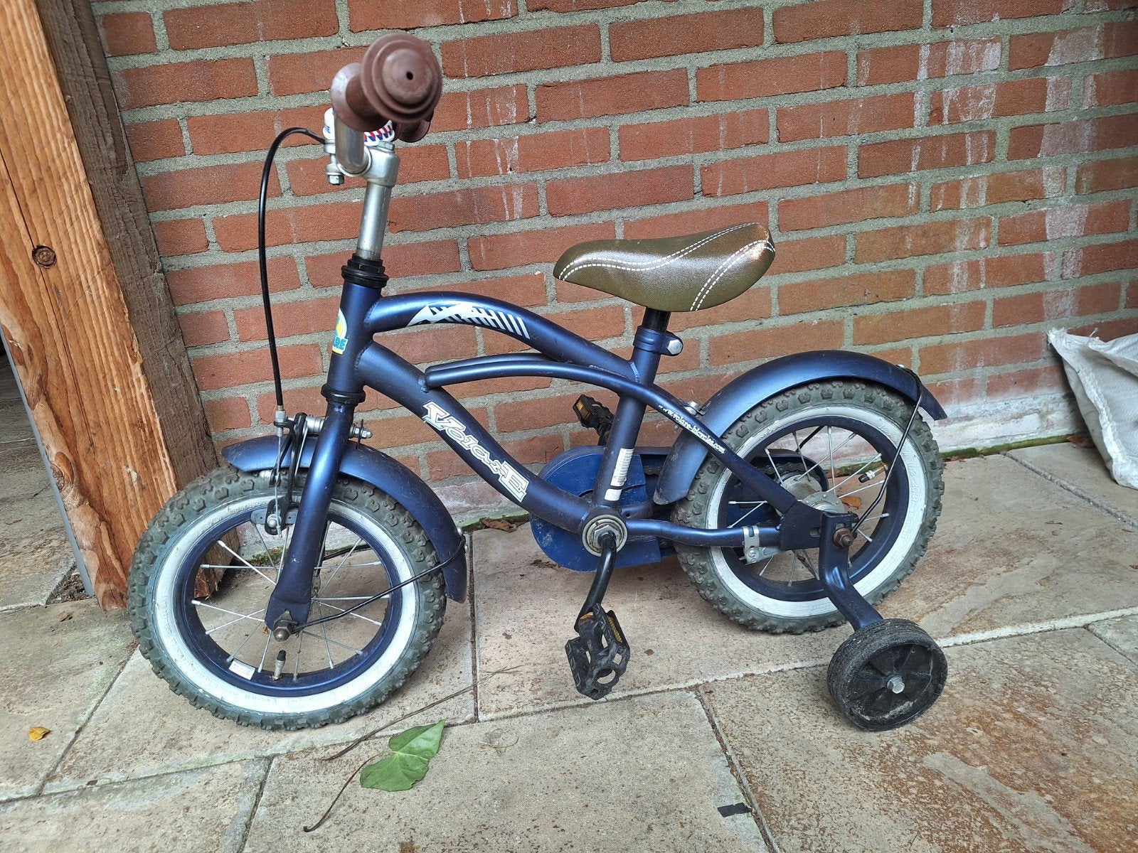 Volare blue cruiser 12 inch fiets blauw met zijwieltjes, Ophalen, Gebruikt, Minder dan 16 inch, Zijwieltjes