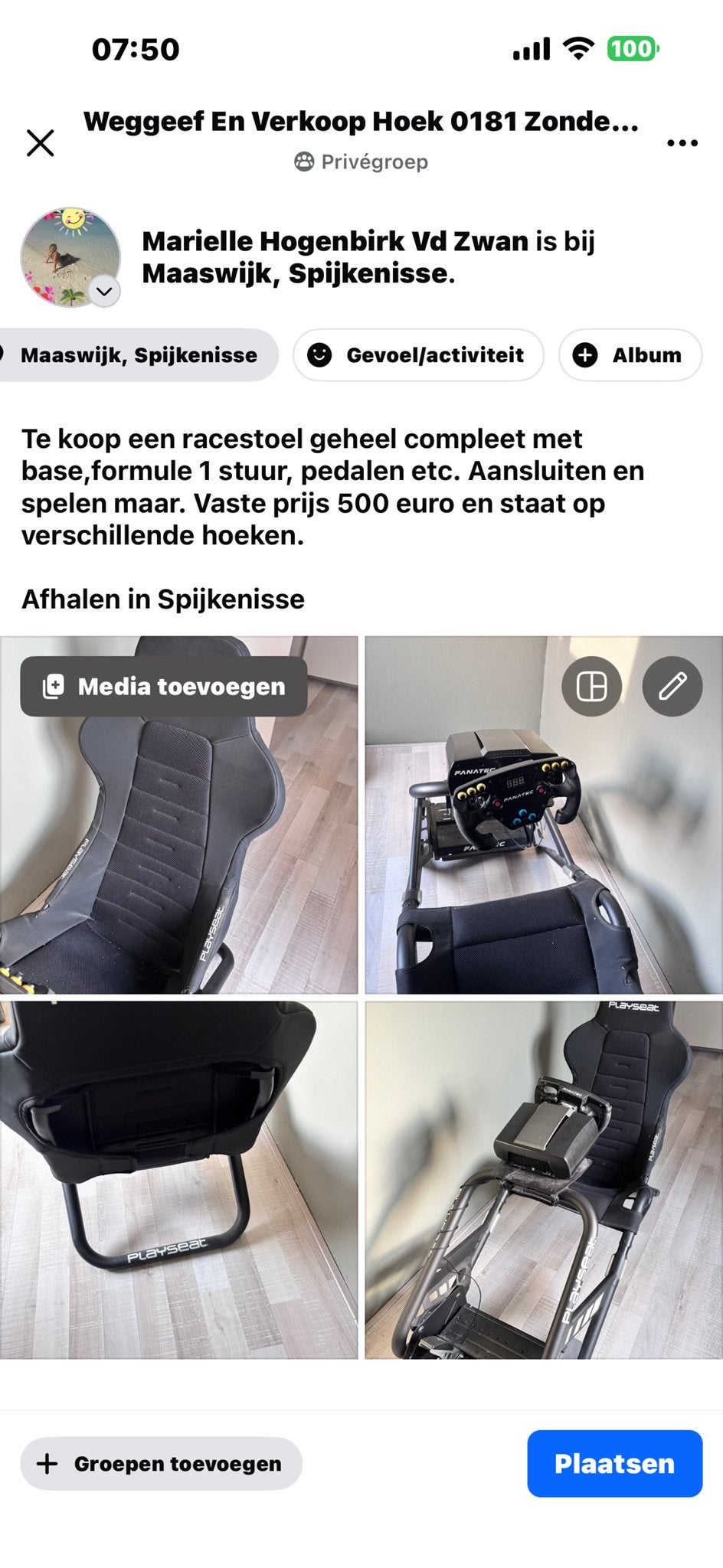 Complete Race Simulator Set: Playseat, Fanatec F1 Stuur, Ped, Ophalen of Verzenden, Overige merken, Gebruikt
