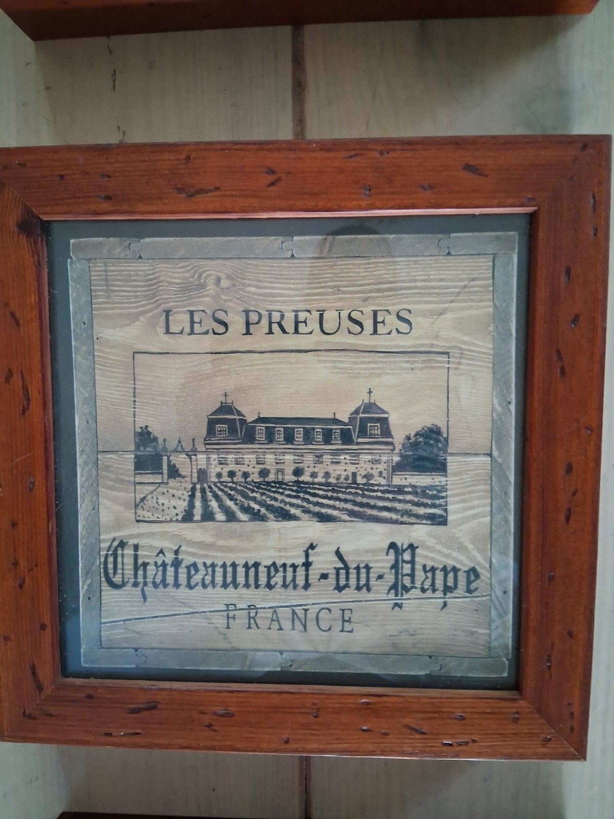 Set van 3 ingelijste prints van Franse wijngaarden, Minder dan 50 cm, Gebruikt, Ophalen of Verzenden, Print