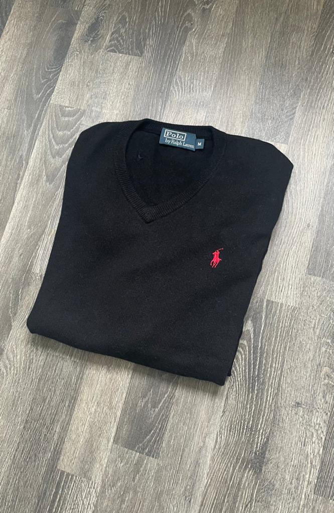 Ralph Lauren Polo v-hals trui maat M, Ophalen of Verzenden, Gedragen, Maat 48/50 (M), Zwart