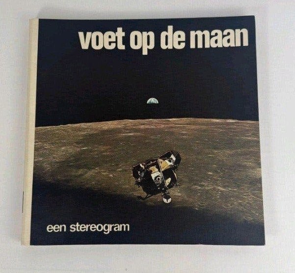 Voet op de Maan - Boek, LP en Stereogram, LP, Gebruikt, Ophalen of Verzenden, 12 inch