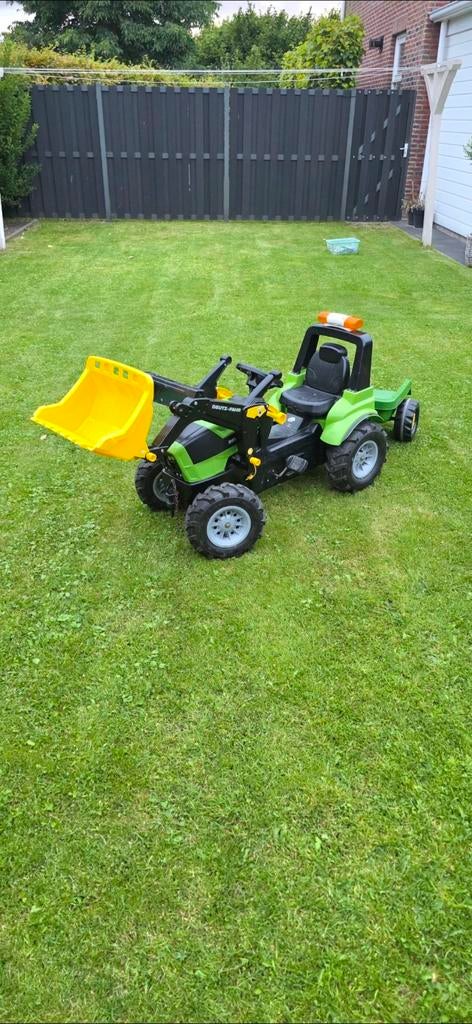 Deutz-Fahr Traptractor met voorlader en aanhanger, Kinderen en Baby's, Speelgoed | Buiten | Voertuigen en Loopfietsen, Ophalen of Verzenden