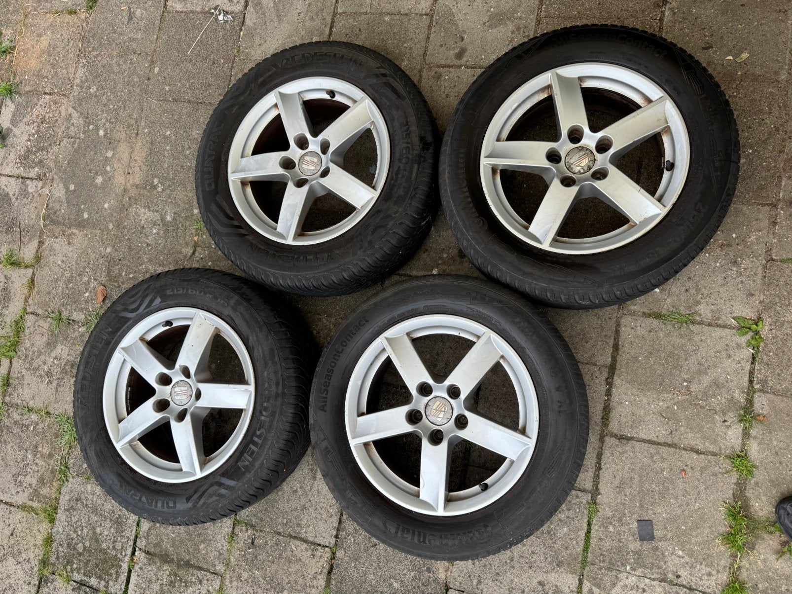 Set velgen met alseasin banden Seat Alhambra 16 inch, Auto-onderdelen, Ophalen, 215 mm, 16 inch, All Season