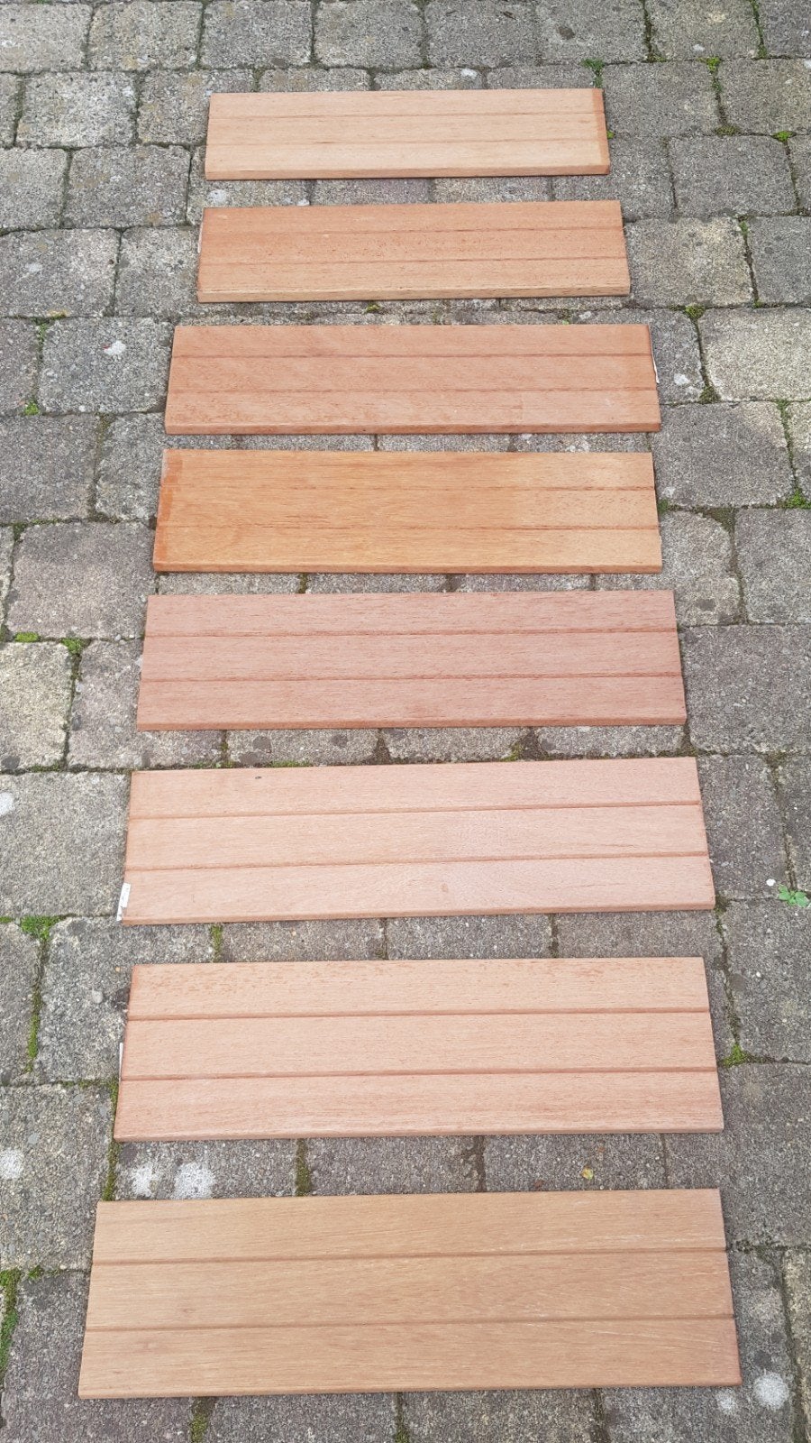 Restant hardhouten planken (Keruing) - 8 stuks, Ophalen, Minder dan 25 mm, Zo goed als nieuw, Plank