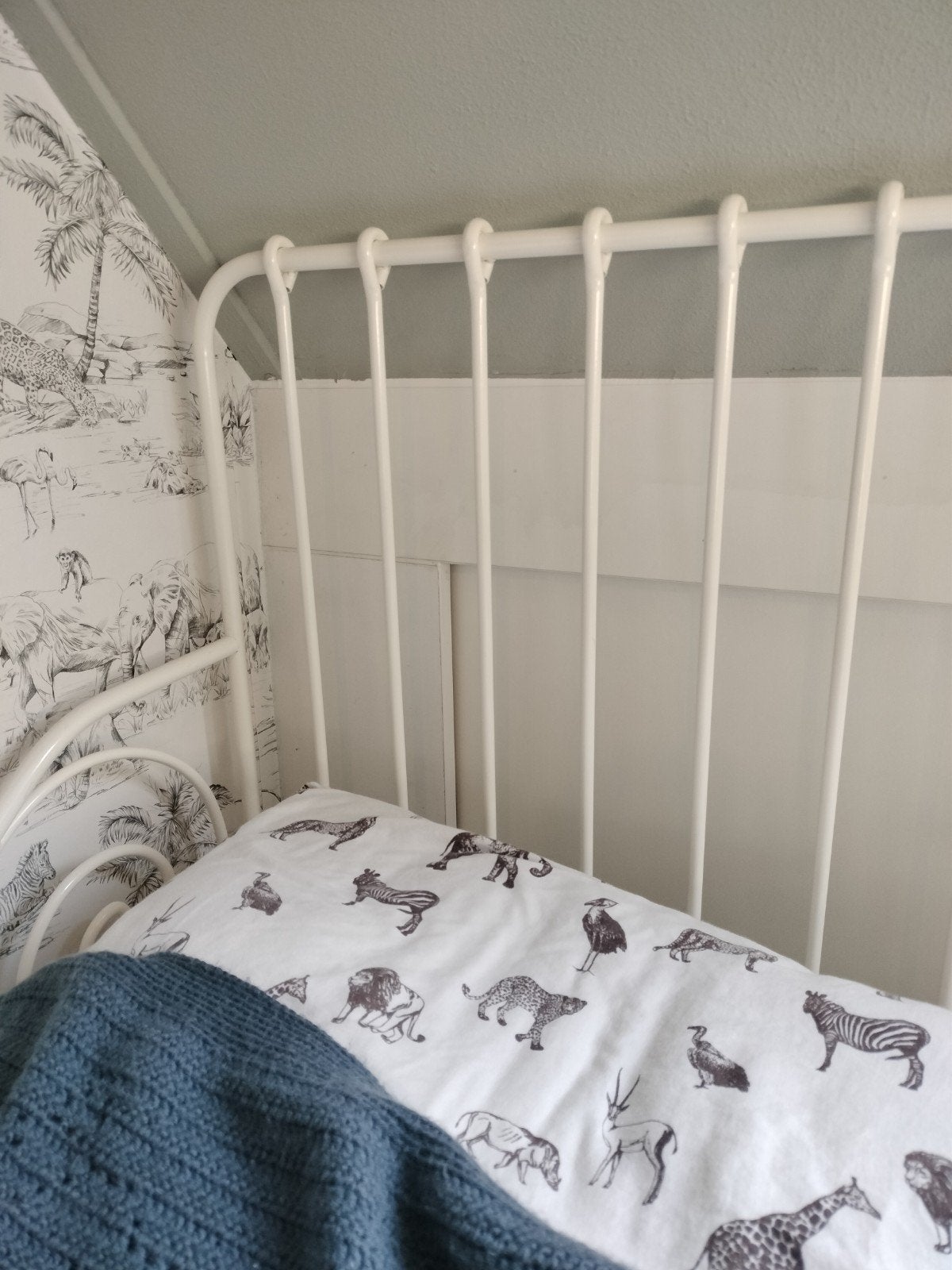 IKEA meegroeibed met matras, Eenpersoons, Wit, Ophalen of Verzenden, Overige maten