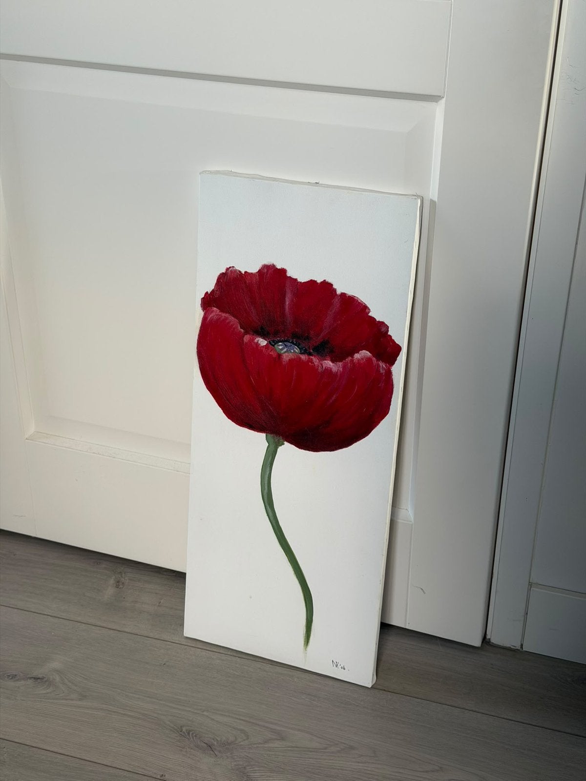 Rode bloem schilderij, Ophalen, Zo goed als nieuw