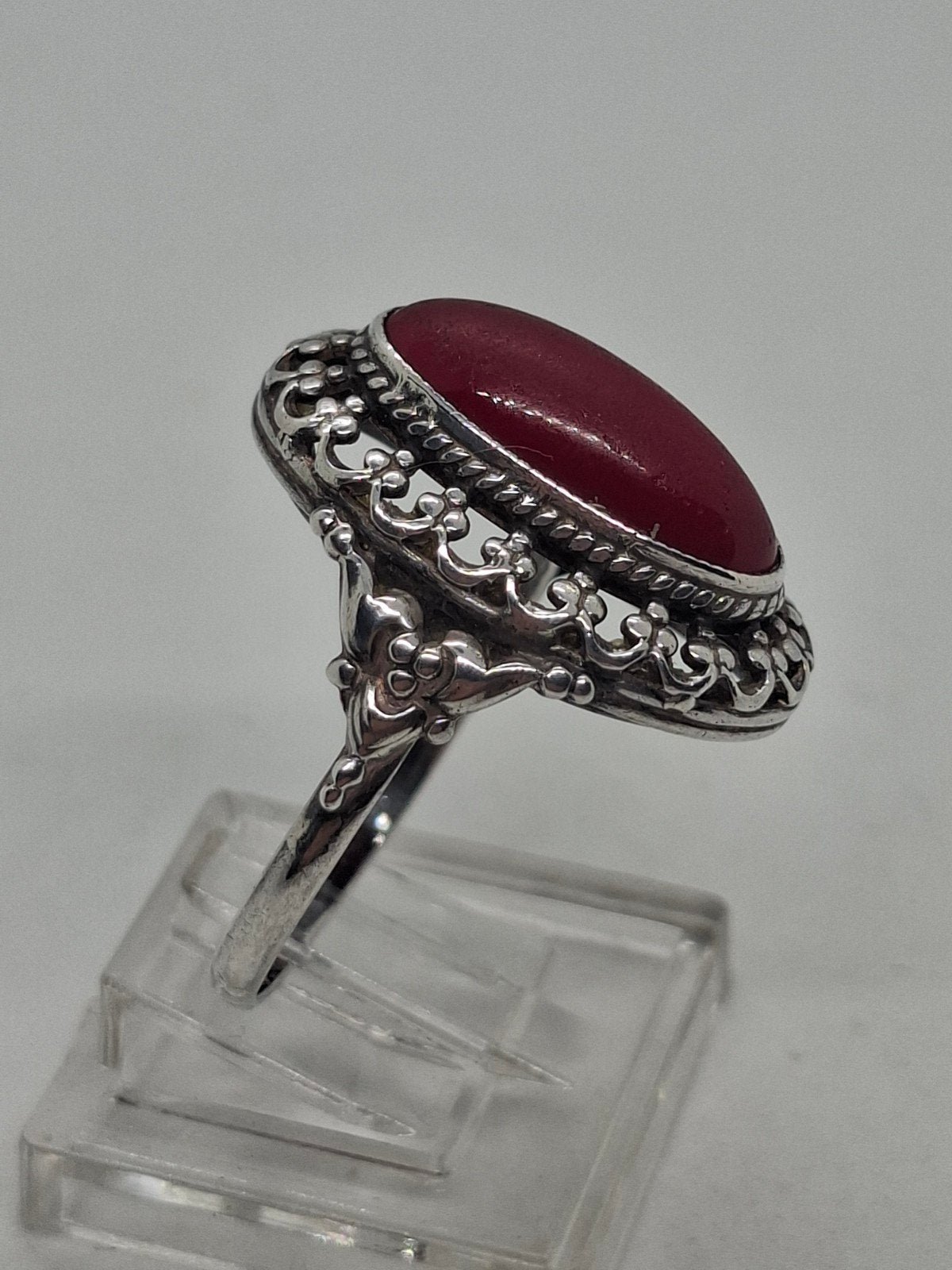 zilveren antieke ring 835, Ophalen of Verzenden, Zilver, Ring, Met edelsteen