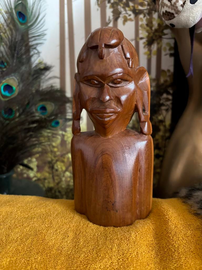 Vintage handgesneden Houten beeldje, Ophalen of Verzenden