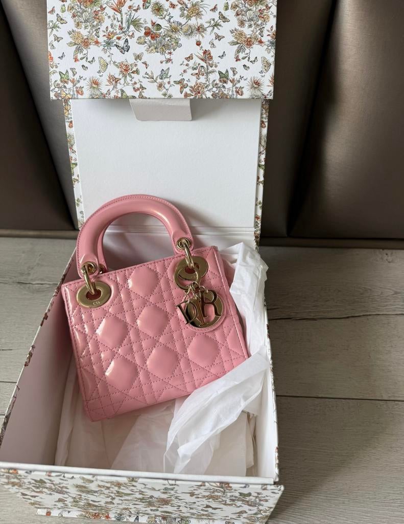 Dior lady mini tas roze, Overige merken, Ophalen of Verzenden, Zo goed als nieuw, Roze