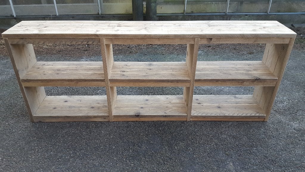 Unieke kwaliteit sidetable van steigerhout elke maat en vorm, Huis en Inrichting, Tafels | Sidetables, Ophalen, Nieuw, 150 tot 200 cm