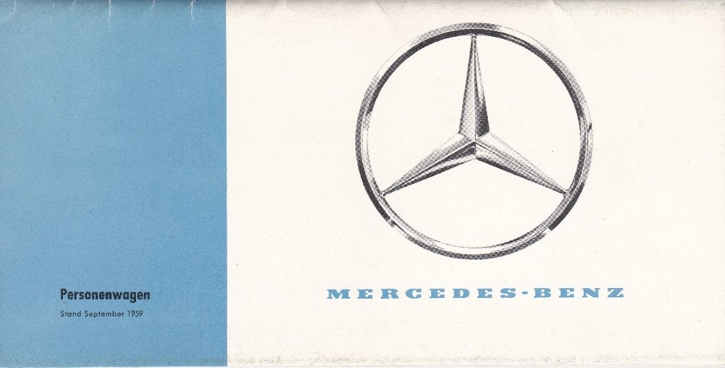 Mercedes-Benz Personenwagen. September 1959, Ophalen of Verzenden, Gelezen, Mercedes