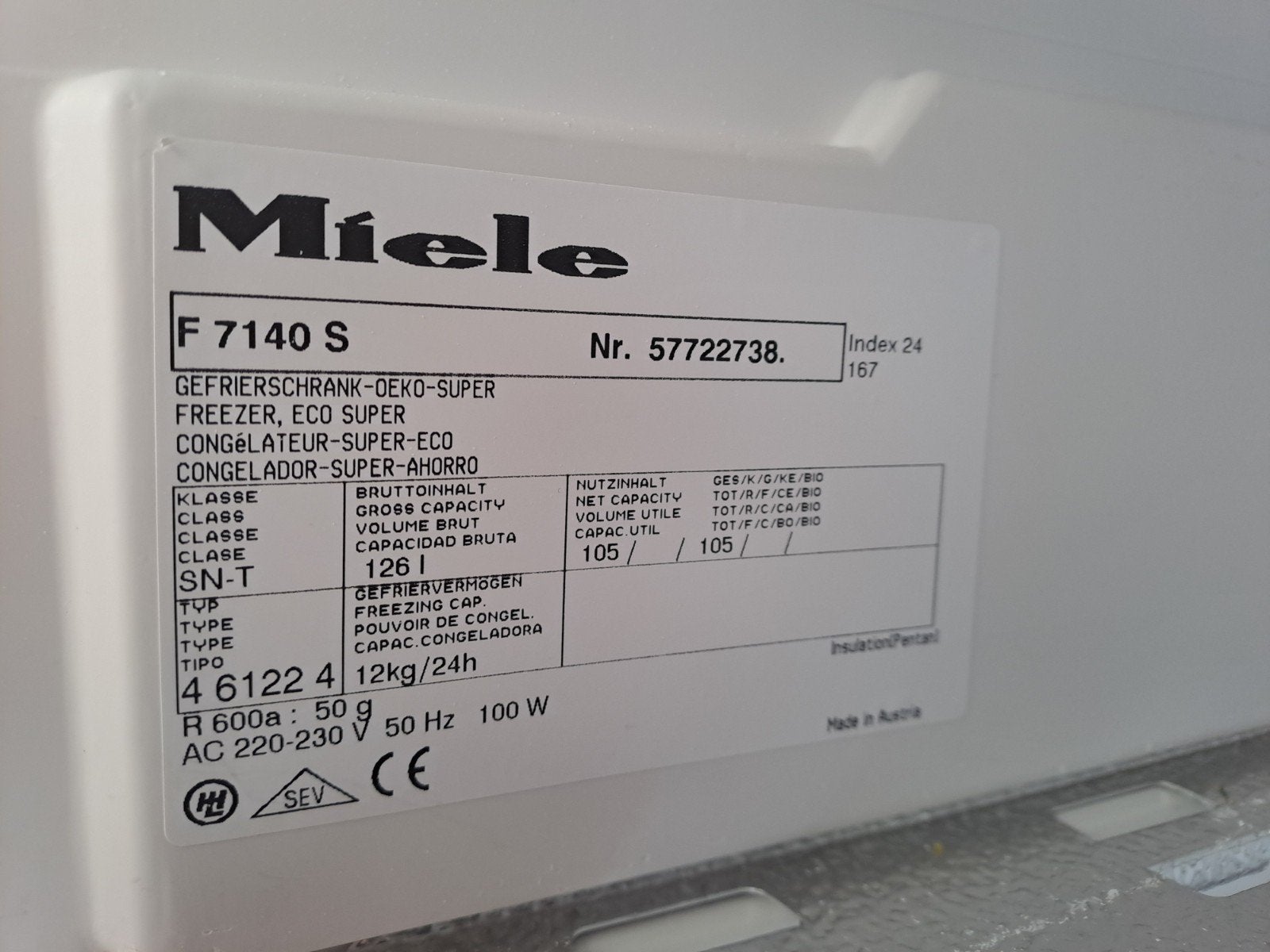 Miele F 7140 S Vrieskast - Compact en Betrouwbaar, Gebruikt, Minder dan 60 cm, Ophalen of Verzenden, Vrijstaand