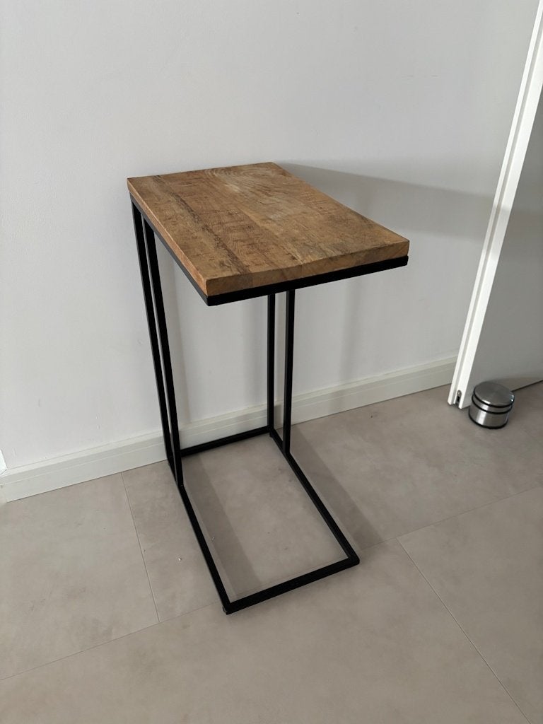 Bijzettafeltje old teak 40x25, Ophalen, Overige materialen, Minder dan 55 cm, Gebruikt