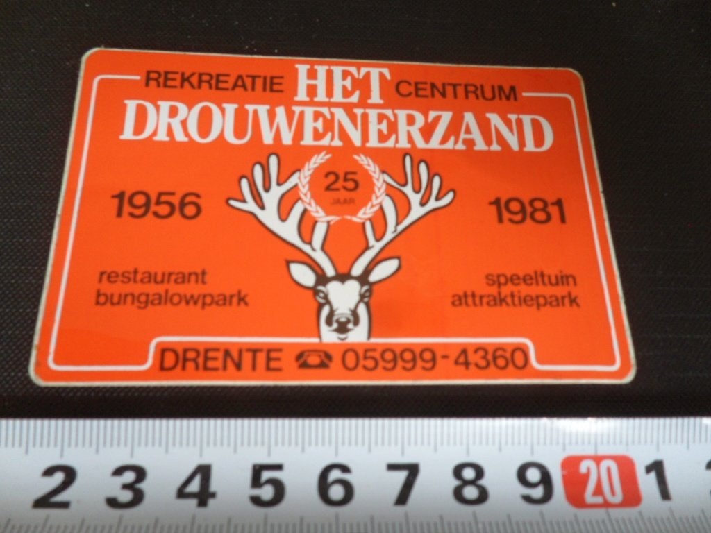 sticker 25 jaar 1981 rekreatiecentrum HET DROUWENERZAND, Ophalen of Verzenden, Zo goed als nieuw