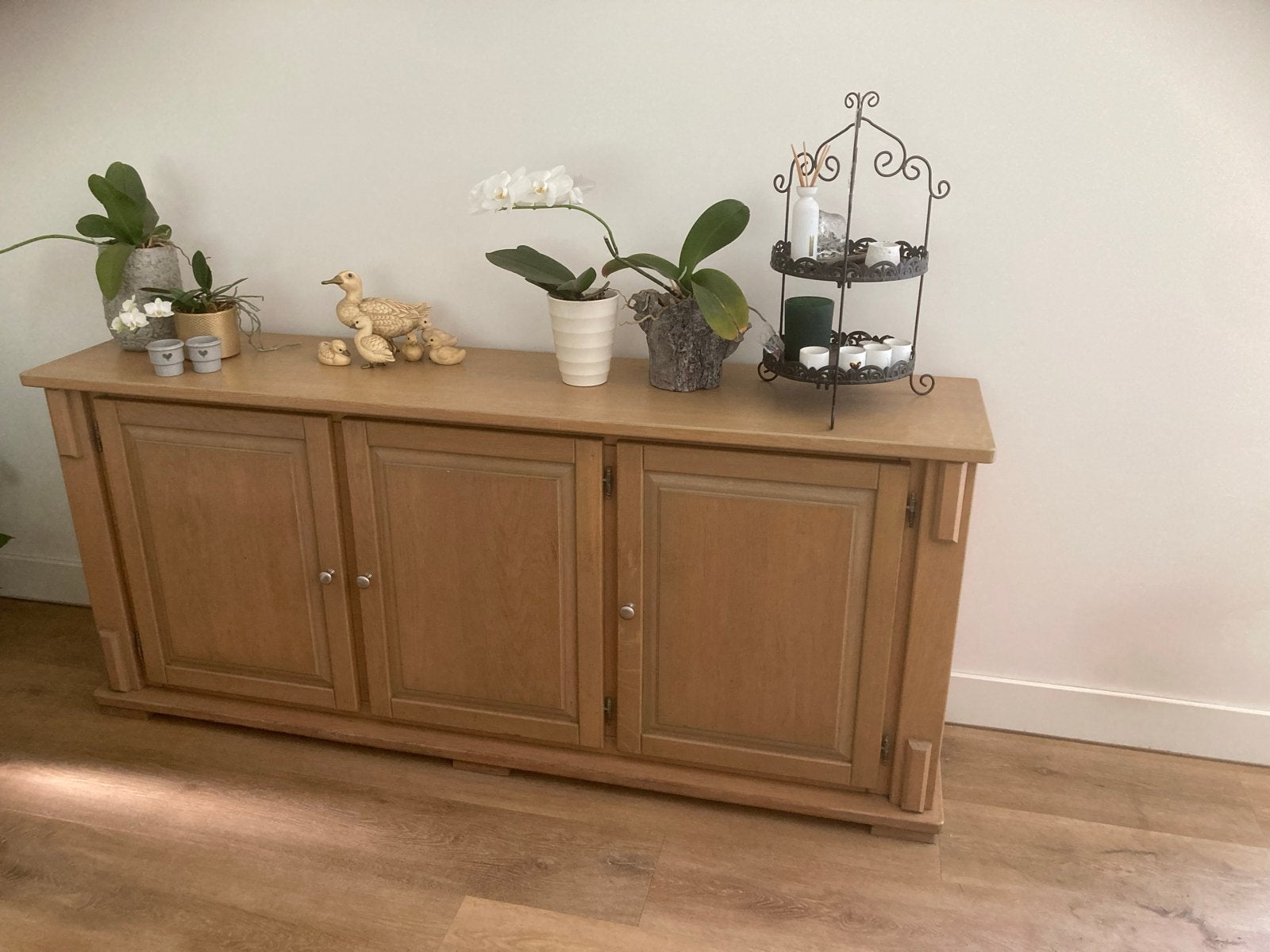 Massief blank eiken dressoir - Zeer nette staat, 150 tot 200 cm, Eikenhout, Ophalen of Verzenden, Zo goed als nieuw