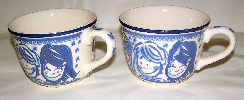 2 grote Delfts Blond Amsterdam soepkoppen. Izgs., Huis en Inrichting, Ophalen of Verzenden, Zo goed als nieuw, Kom(men), Delftsblauw