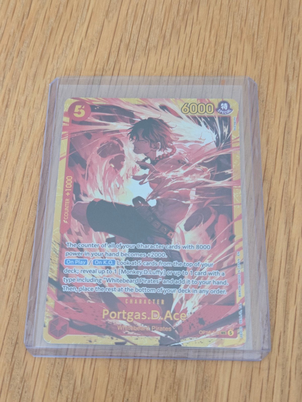 One Piece Kaart Portgas D. Ace OP16-118, Ophalen of Verzenden, Zo goed als nieuw, Losse kaart