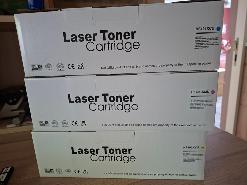 Laser Toner Cartridge Set (HF401XCU, HF403XMU, HF402XYU), Ophalen of Verzenden, Nieuw, Toner, HP/Canon (compatibel)