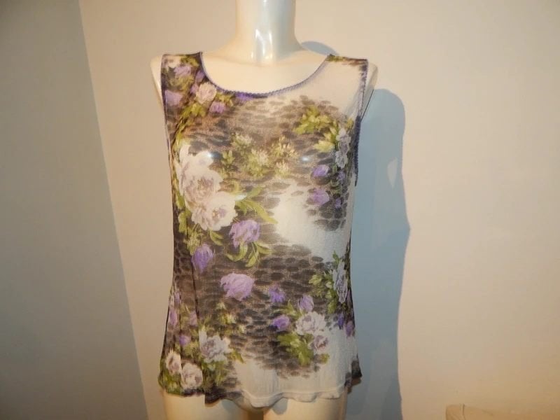 Roberto Cavalli originele vintage top bloemen print I46