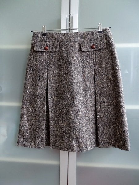 Tweed rok wolmix van Bien Bleu, Bruin, Ophalen of Verzenden, Zo goed als nieuw, Knielengte